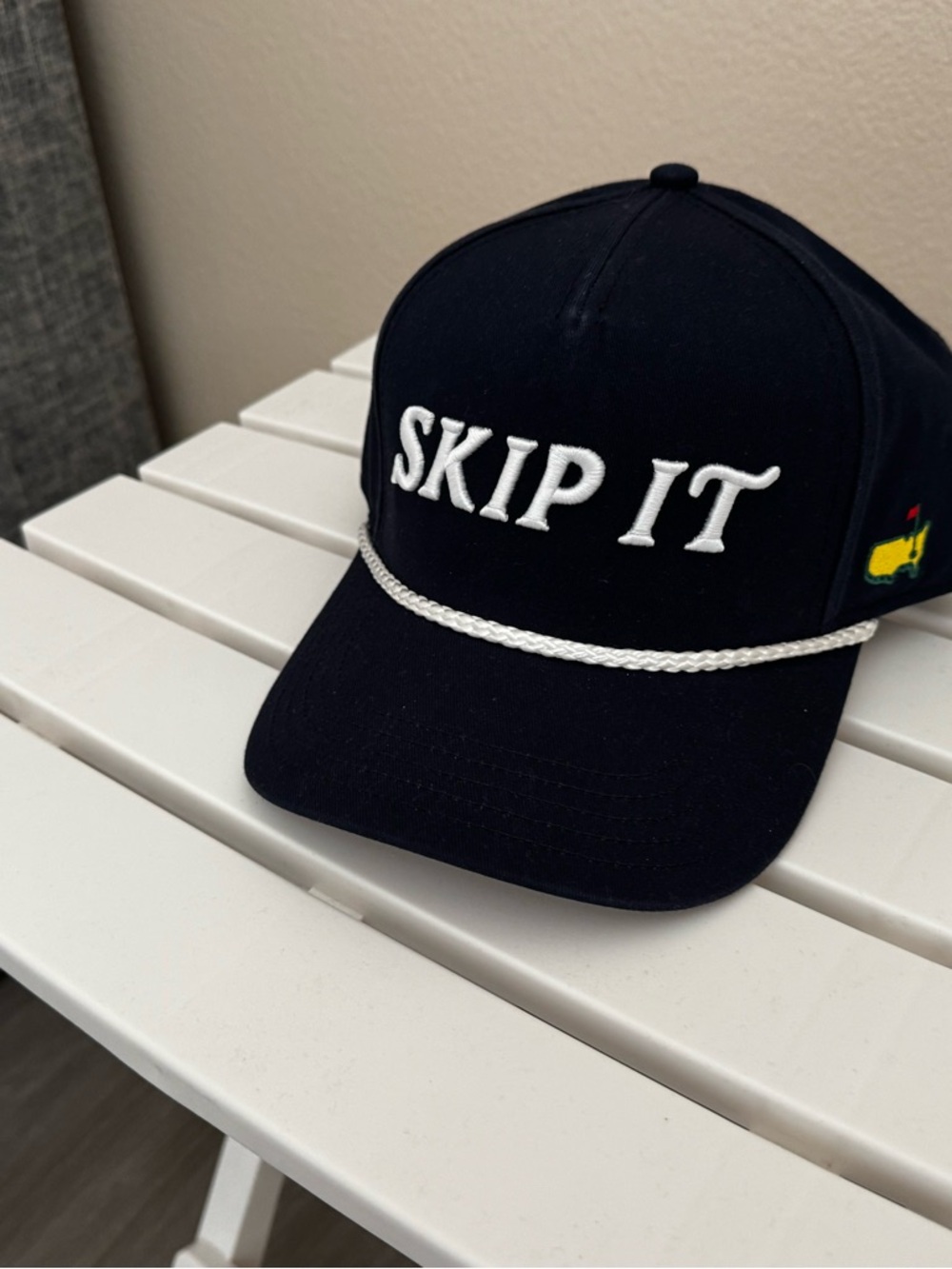 Masters Navy 'SKIP IT' Rope-Trim Cap